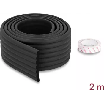 Delock putu aizsarglenta mala ar rievotu virsmu 80 x 8 mm - garums 2 m, melna 18487
