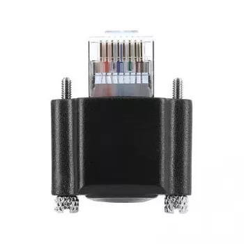 Delock GigE kameras kabelis RJ45 vīrišķais 90° leņķī ar skrūvēm uz RJ45 vīrišķo, Cat.6 S/FTP, 2m, melns