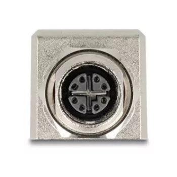 Delock M12 adapteris X-kodēts 8 pin sieviešu uz RJ45 sieviešu Cat.6A STP ekranēts taisns