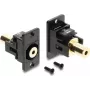 Delock Panel Mount 3,5 mm 4-pin Female to Female Jack Coupler, Gold-Plated, Black 91223