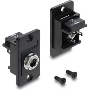 Delock Panel Mount DC Power Jack 5,5 x 2,5 mm ligzdas savienotājs, lodējams, melns 91186