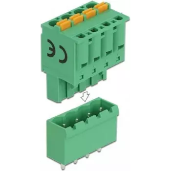 Delock PCB spaiļu bloku komplekts 4 kontakti 5,08 mm solis vertikāls (66501)