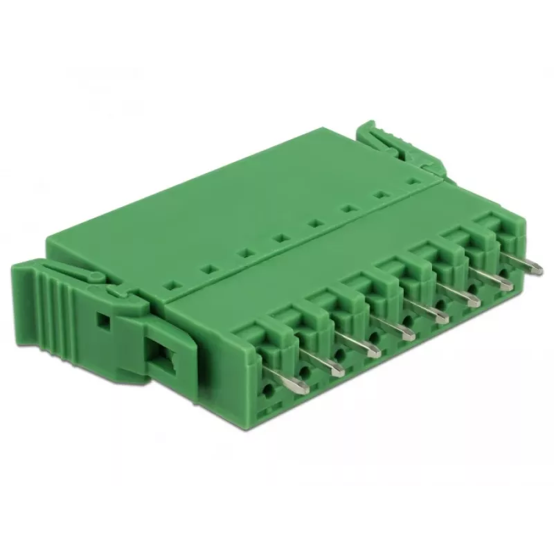 Delock PCB spaiļu bloku komplekts, 8 pin, 3,81 mm solis, vertikāls, zaļš (10 gab.) 65974