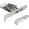 Delock PCI Express x1 karte ar 2 x USB 3.2 Gen 1 Type-A, Low-Profile