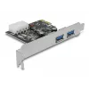Delock PCI Express x1 karte ar 2 x USB 3.2 Gen 1 Type-A, Low-Profile