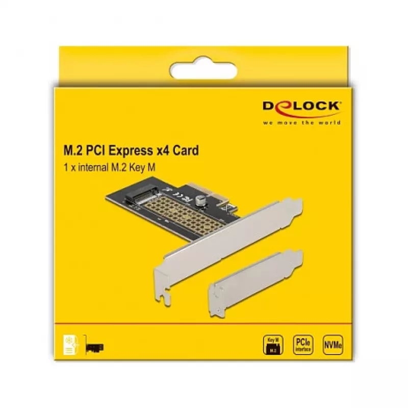 Delock PCI Express x4 karte uz 1 x iekšējo NVMe M.2 Key M 80 mm - Low Profile formfaktors 90047
