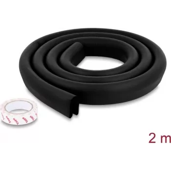 Delock PE putu aizsargprofils malām 35 x 12 mm, 2 m, melns 18486