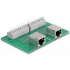 Delock RJ45 2 x sieviešu uz 2 x spaiļu bloku ar pogu DIN sliedei (66994)