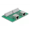 Delock RJ45 2 x sieviešu uz 2 x spaiļu bloku ar pogu DIN sliedei (66994)