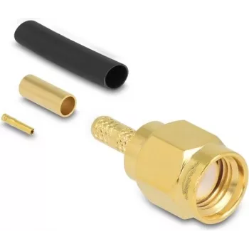 Delock RP-SMA krimpuzgalis RG-174/RG-316/RG-188 kabeļiem, zelta pārklājuma kontakti, 50 Ohm 91788