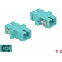 DeLOCK SC Multimode OM3 optiskās šķiedras savienotājs, Simplex, gaiši zils, 4 gab.