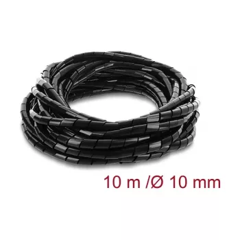 Delock spirālveida kabeļu aptinums 10 mm diametrs 10 m melns