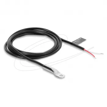 Delock Temperatūras sensors M4 NTC 10 kOhm B25/50 3950K 1 m PVC melns