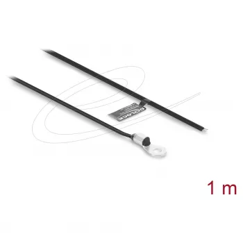 Delock temperatūras sensors ar M4 vītni un 2 vaļējiem vadiem, XLPE plakanais kabelis B25/85 3977K 1 m
