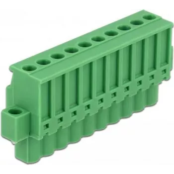 DELOCK 10 kontaktu spaiļu bloks DIN sliedei ar skrūvju fiksāciju