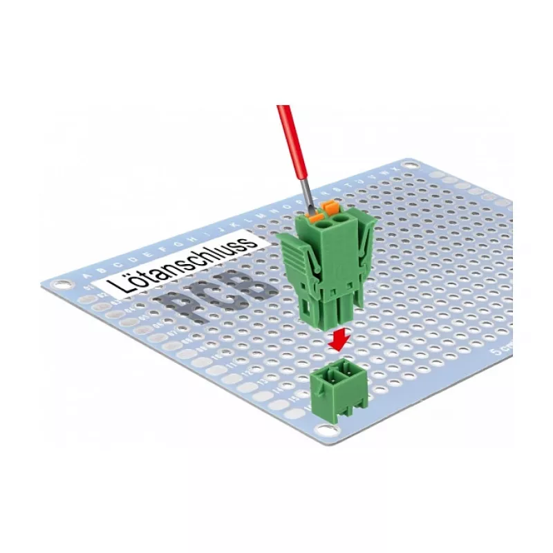 Delock spaiļu bloku komplekts PCB 2 kontaktu 3,81 mm solis vertikāls (65968)