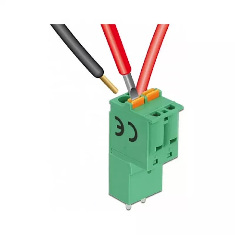 Delock termināļu bloku komplekts PCB, 2 kontakti, 5,08 mm solis, vertikāls 66500