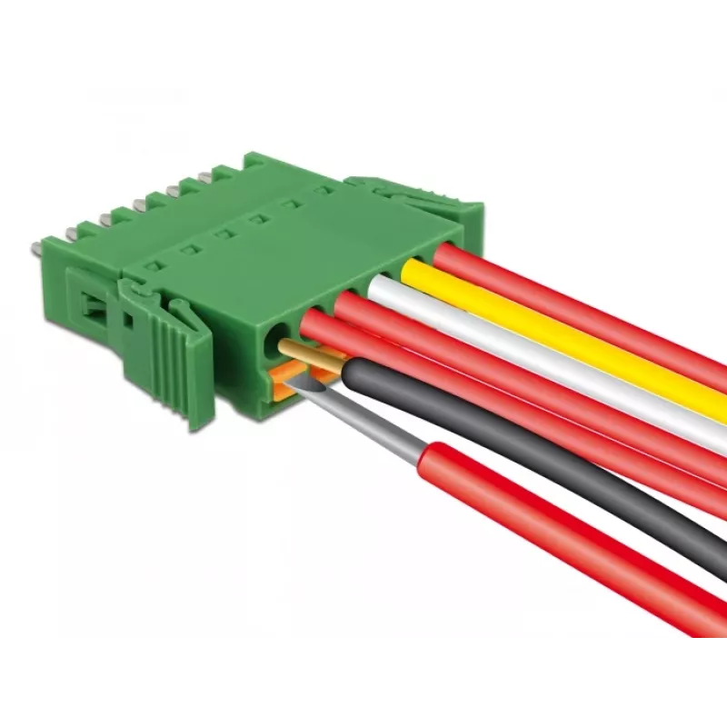 Delock PCB spaiļu bloku komplekts 6 kontakti 3,81 mm solis vertikāls (65972)