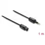 Delock TOSLINK kabelis Mini TOSLINK 3.5 mm līdz TOSLINK, Ø 2.2 mm, 1 m, melns