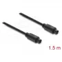 Delock TOSLINK kabelis, spraudnis–spraudnis, 4 mm diametrs, 1,5 m, melns
