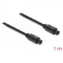 Delock TOSLINK optiskais audio kabelis, spraudnis–spraudnis, 4 mm diametrs, 1 m, melns