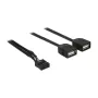 Delock USB 2.0 kontaktdakšu savienotāja uz 2 x Type-A ligzdu adaptera kabelis 40 cm 83823