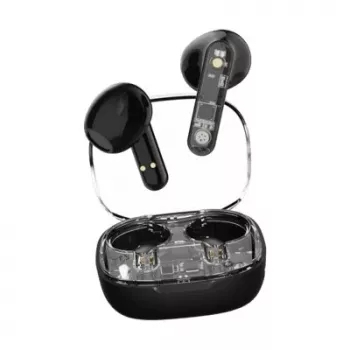 DELTACO Streetz BT TWS In-Ear austiņas, caurspīdīgi melnas