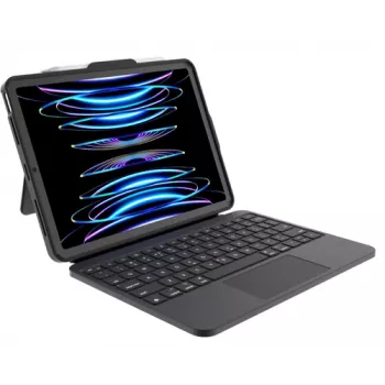 DEQSTER Prime klaviatūras futrālis iPad Air 13 inch (M2/M3) - USB-C, izturīgs pret šļakatām, QWERTY, melns