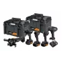DEWALT 18V XR kombinētais komplekts: āmurskrūvgriezis, triecienskrūvgriezis, leņķa slīpmašīna, ripzāģis, darba gaisma, 3x5.0Ah baterijas