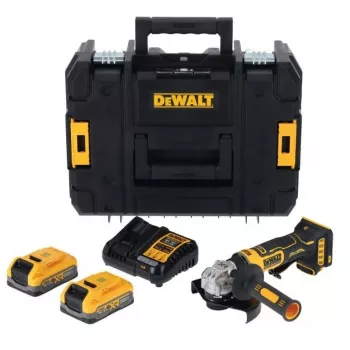 DEWALT DCG404S2T-QW 18V Bezvada Leņķa Slīpmašīna 125mm Brushless 2x4.0Ah XR Li-Ion Akumulatori & Lādētājs TSTAK Kaste