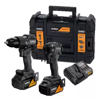 DEWALT DCK2222MM2T-QW 18V XR bezsuku urbjmašīnas un triecienskrūvgrieža komplekts ar 2x4.0Ah akumulatoriem, lādētāju un TSTAK II kasti