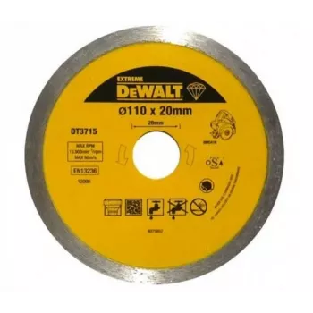 DEWALT DT3715-QZ 115 mm griešanas disks metālam un nerūsējošajam tēraudam, 1.0 mm plāns, 22.23 mm caurums, 80 m/s, 13300 RPM, Type 41 plakans, alumīnija oksīds, stikla šķiedras stiegrojums, EN 12413, 1 gab.