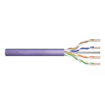 DIGITUS Cat.6 instalācijas kabelis, U/UTP, Dca, AWG 23/1, LSOH, 50m, violets