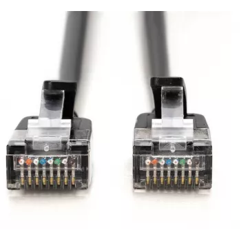 DIGITUS CAT 6A F-FTP Slim Patch Cable, 1 m, Melns, 10-Pack