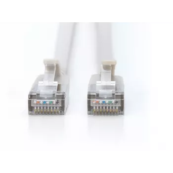 DIGITUS CAT 6A F-FTP plāns komutācijas kabelis, 1 m, pelēks, 10-gab. komplekts, LSZH, 10Gbps