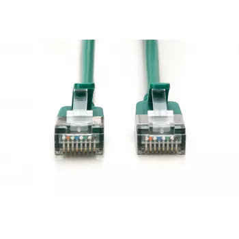 DIGITUS CAT 6A F-FTP plāns ielāpu kabelis, 3 m, zaļš, 10 gab. iepakojumā, LSZH, 10GBase-T