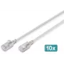 DIGITUS DK-1632-A-030S-10 CAT 6A F/FTP plāns komutācijas kabelis (10 gab.), 3 m, RJ45, 10 Gbit/s, LSZH, vara, pelēks