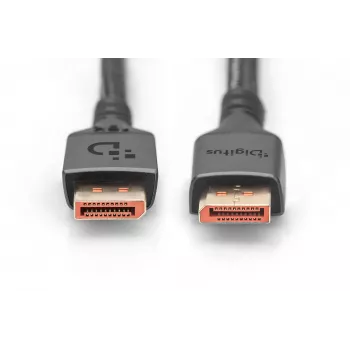 Digitus DisplayPort 2.1 savienojuma kabelis, 16K, 80 Gbps, 2 m, melns