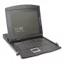 DIGITUS Modular 19 collu HD LCD KVM konsole ar 8 portu HDMI KVM slēdzi, skārienpaliktni, vācu tastatūras izkārtojumu