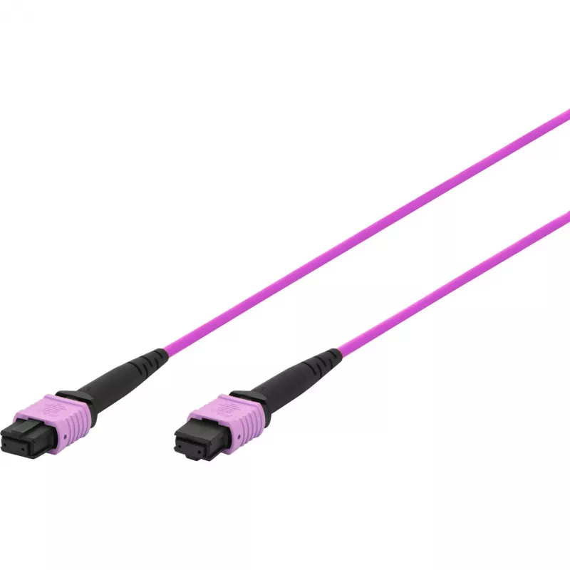 DIGITUS OM4 MPO uz MPO 12 šķiedru savienojuma kabelis, 2m, Method A, violets DK-2566-02/4