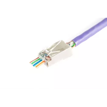 DIGITUS RJ45 (8P8C) caururbuma spraudnis, Cat.6, ekranēts, AWG 26-24, 100 gab. iepakojumā