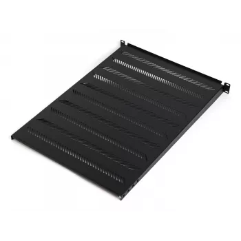 DIGITUS TN-19-550-1U-BK 19 inch fiksētais plaukts, 1U, 550 mm dziļš, 25 kg slodze, melns