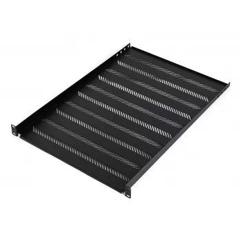 DIGITUS TN-19-550-1U-BK 19 inch fiksētais plaukts, 1U, 550 mm dziļš, 25 kg slodze, melns