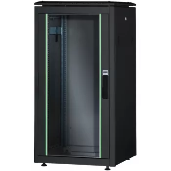DIGITUS Unique 26U tīkla skapis 1342x600x1000mm melns (brīvi stāvošs, stikla durvis)
