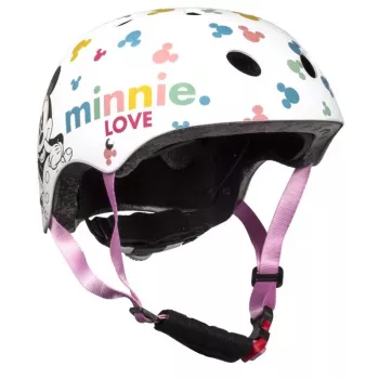 Disney Minnie Mouse Sport ķivere bērniem 3-6 gadiem, rozā/sarkana, CE EN 1078, regulējama, 6 ventilācijas atveres