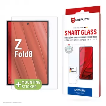 DISPLEX Smart Glass Samsung Galaxy Z Fold8 ekrāna aizsargstikls - 9H rūdīts stikls, ultra-caurspīdīgs, bez burbuļiem, pret pirkstu nospiedumiem