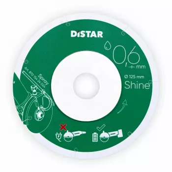 DISTAR SHINE Dimanta disks 125 x 0.6 x 22,23mm ar nepārtrauktu malu keramikas un porcelāna flīzēm