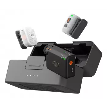 DJI Mic Mini 2S bezvadu mikrofonu komplekts (2 raidītāji + 1 uztvērējs + uzlādes futrālis)