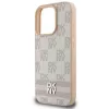 DKNY Checkered Pattern & Printed Stripes iPhone 16 Pro maciņš - rozā