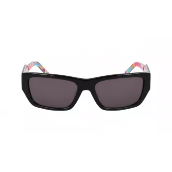 DKNY DK545S-002 Sieviešu taisnstūra saulesbrilles - Melns rāmis, pelēkas gradienta lēcas 56mm